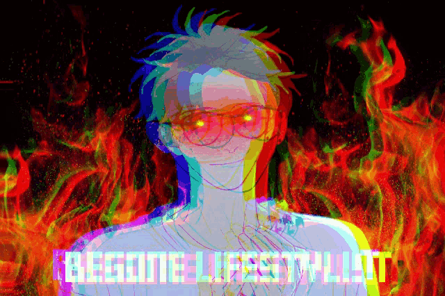 a colorful drawing of a person with the words " bleed the lifestyle " on the bottom right
