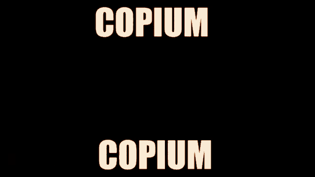 a black background with the words copium copium on it