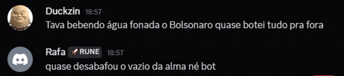 a screenshot of a text conversation between duckzin and rafa