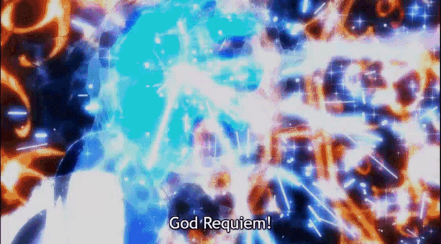 the word requiem is on a blue background