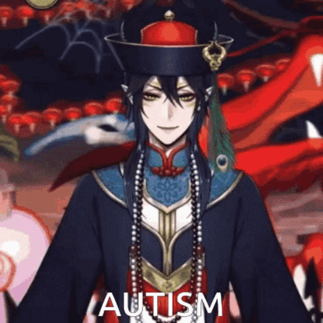 a man in a costume with the word autism written on it