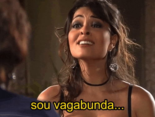 a picture of a woman with the words sou vagabunda sim on it