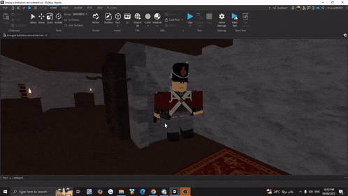 a screenshot of a video game with a soldier in a red uniform