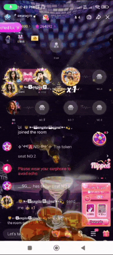 a phone screen shows a group of people on a video call