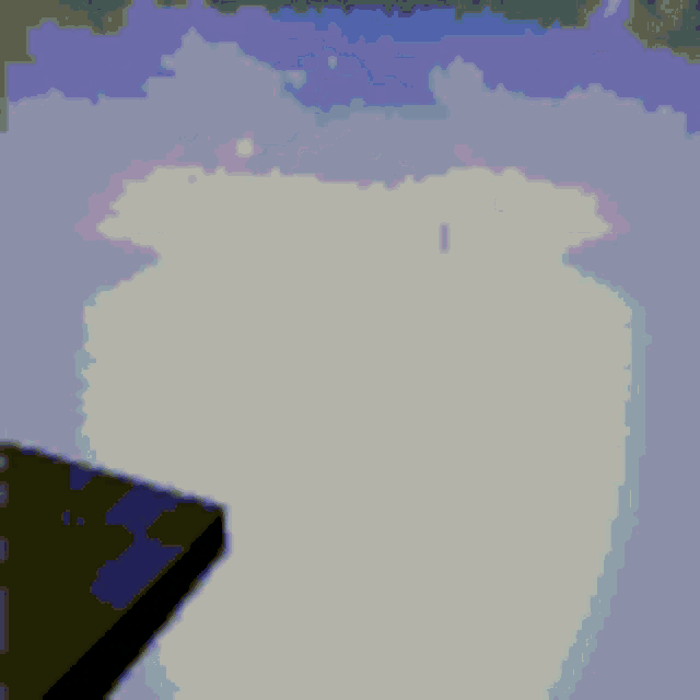 a pixel art of a person standing on a ledge