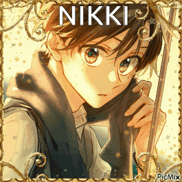a picture of a boy with the name nikki on the bottom