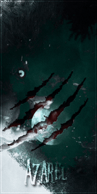 a poster for a movie called azriel with a claw on it