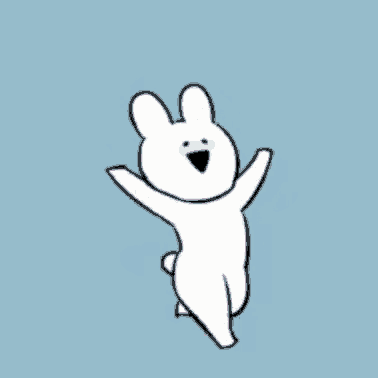 a cartoon rabbit is surrounded by pink hearts