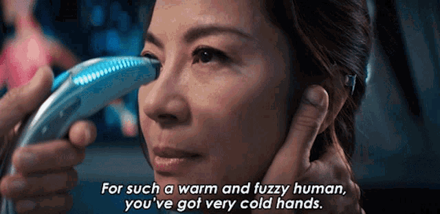 For Such A Warm And Fuzzy Human Youve Got Very Cold Hands Philippa Georgiou GIF - For Such A Warm And Fuzzy Human Youve Got Very Cold Hands Philippa Georgiou Star Trek Discovery GIFs