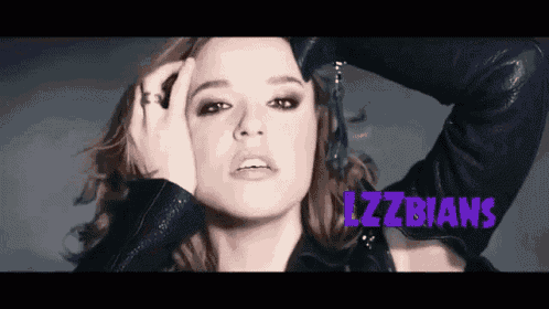 a close up of a woman 's face with the word lzzbians in the corner