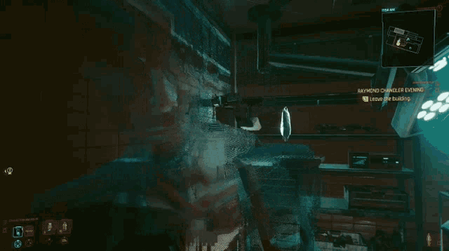 a screenshot of a video game with raymond chandler evening written on the screen