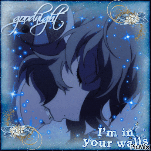 a picture of a girl with the words i 'm in your walls on it