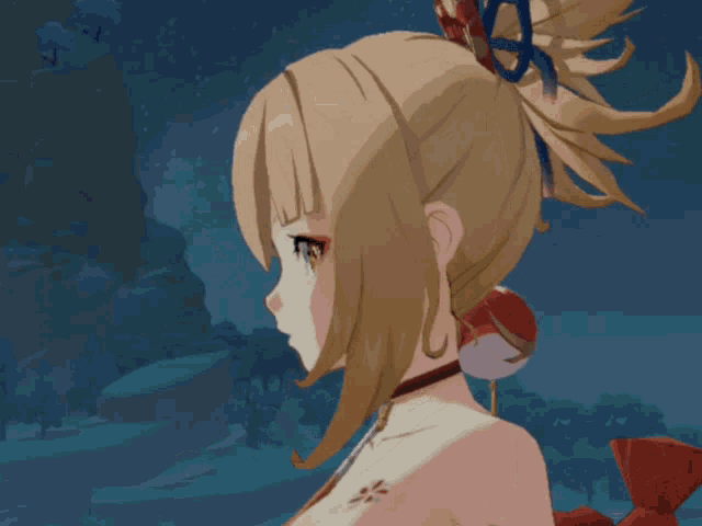a drawing of a girl with a ponytail and earrings