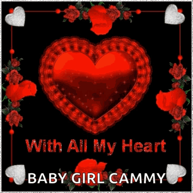a red heart with the words " i love you with all my heart " on it