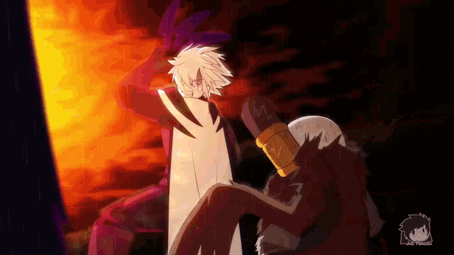 a man in a white cape is standing next to a man in a purple cape with the letter s on it