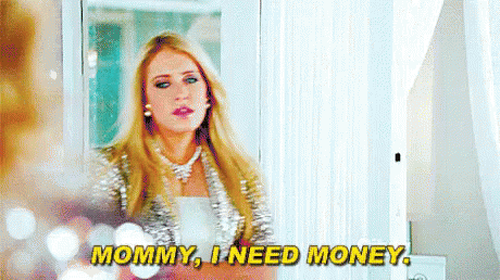 When You Spend Your Whole Paycheck The First Day GIF - Ineedmoney Spoiled Broke GIFs