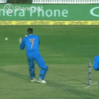 a cricket game is being played on a field with an oppo ad in the background