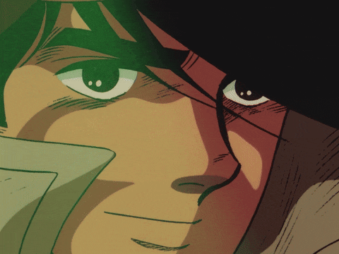 a close up of a cartoon character 's face