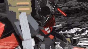 a robot with a red light coming out of its eyes