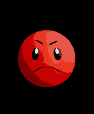 a red smiley face with smoke coming out of it 's mouth