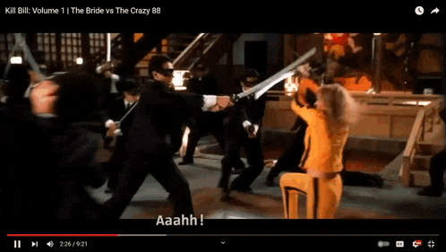 a video of kill bill volume 1 the bride vs. the crazy 88