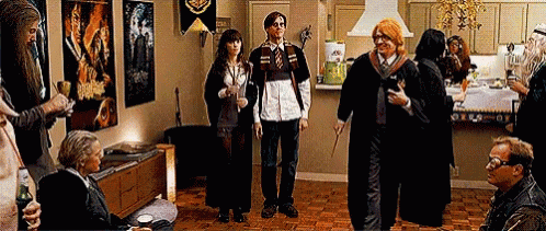 Jim Carrey Harry Potter Party GIF - Jim Carrey Harry Potter Party Yes Man GIFs