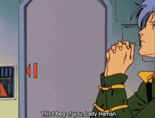 a cartoon character is saying oh lady haman lady haman lady haman