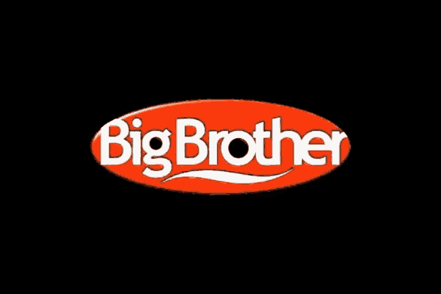 a big brother logo that is red and white on a black background