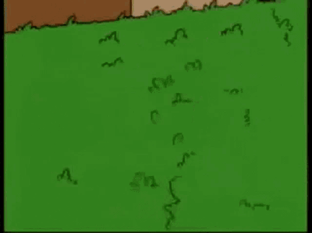 homer simpson from the simpsons is standing in the grass looking at something .