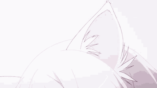 a drawing of a cat 's ears with a white background