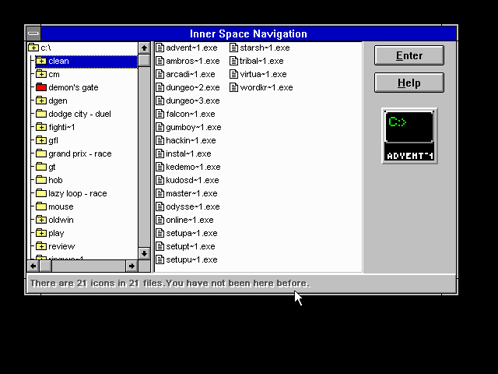 a computer screen shows the inner space navigation menu