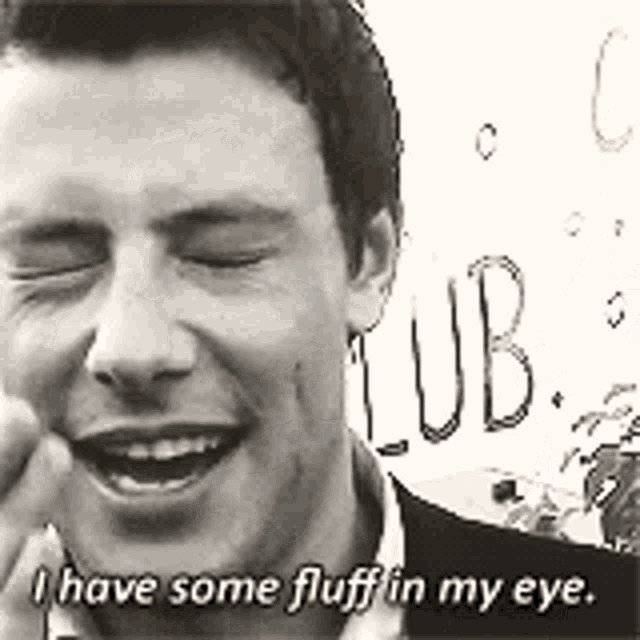 Cory Monteith Glee GIF - Cory Monteith Glee I Have Some Fluff In My Eye GIFs
