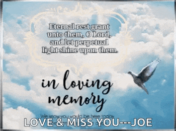 a picture of a bird flying in the sky with a quote that says " in loving memory "
