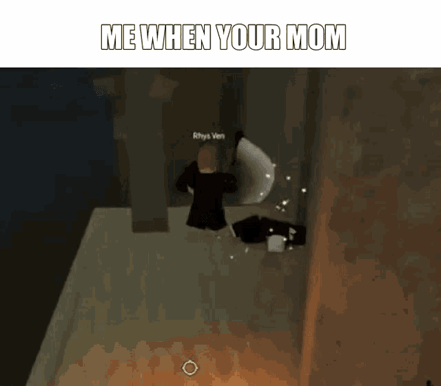 a screenshot of a video game with a caption that says me when your mom