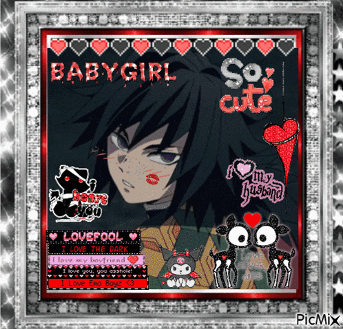 a picture of a girl with the words babygirl so cute written on it