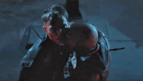 two men are fighting and one of them is asking the other " why "