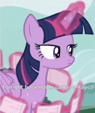 twilight sparkle from my little pony is holding a bunch of books