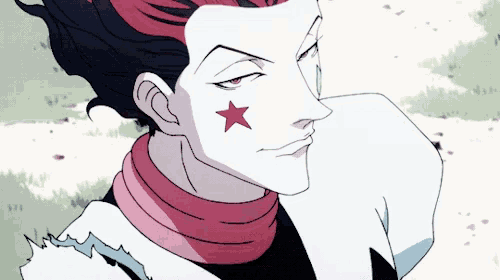 a drawing of a man with a red star on his face