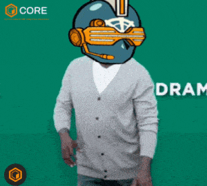 a man with a helmet on his head and the words enjoy life with core on the bottom