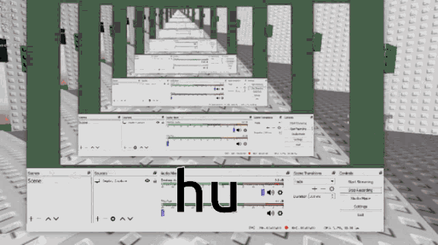a computer screen with the word hu on the bottom