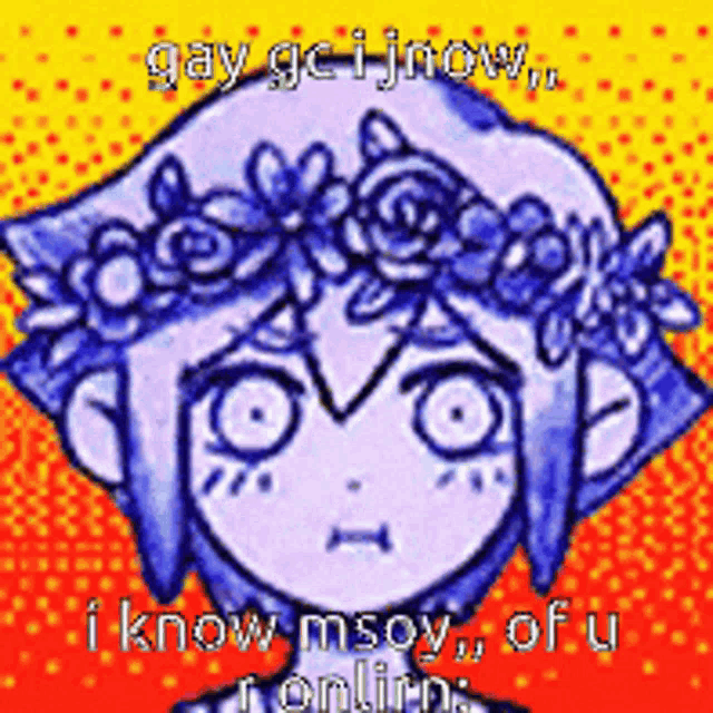 a cartoon character with a flower crown on her head