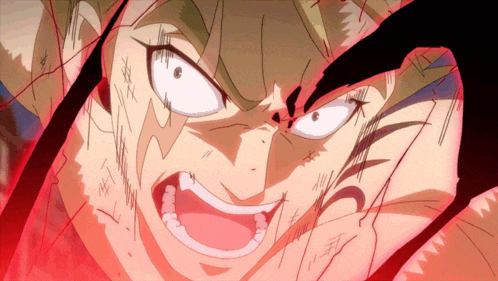 a close up of a person 's face with a very angry expression
