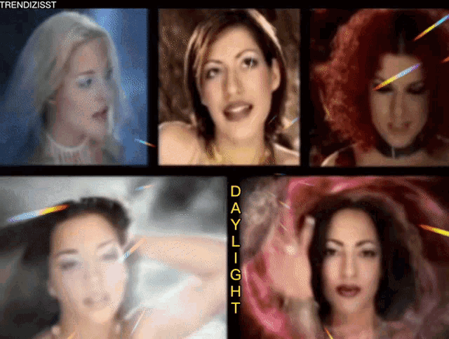 a collage of four pictures of women with the words daylight in the upper right corner