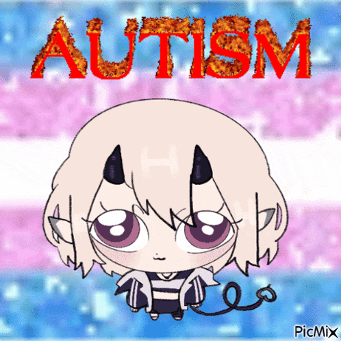 a picture of a little girl with the word autism behind her