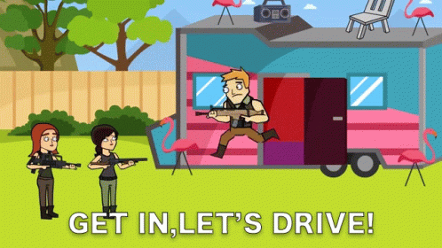 Get In Lets Drive The Squad GIF - Get In Lets Drive The Squad Lets Get Out Of Here GIFs