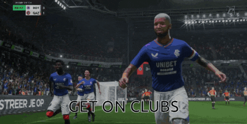 a soccer player in a unibet jersey is celebrating a goal