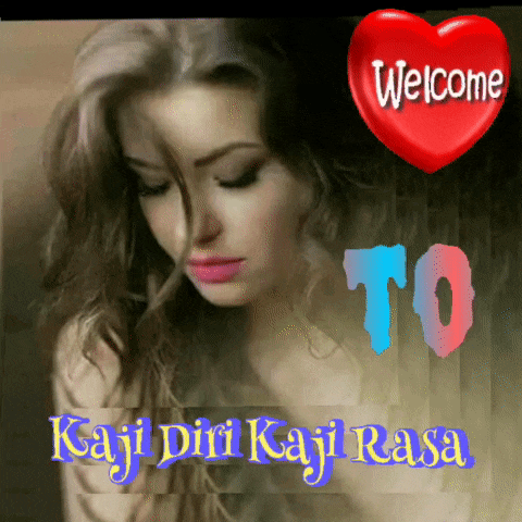 a picture of a woman with the words welcome to kaji din kaji rasa on it