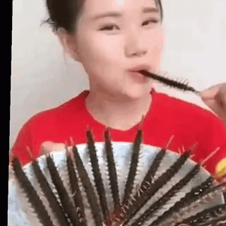 Asian Asian Girl GIF - Asian Asian Girl Gross Food GIFs