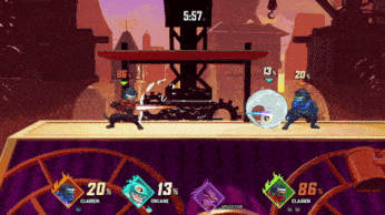 a screenshot of a video game shows a score of 13:57