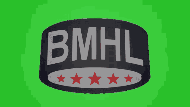 a bmhl logo with red stars on it